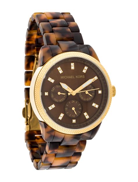 tortoise shell watch michael kors